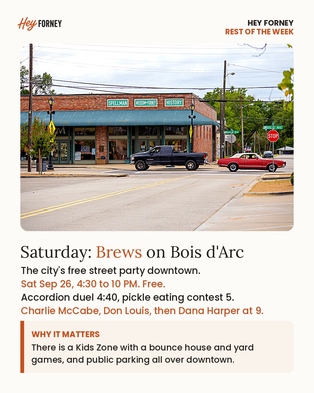 Hey Forney post about Brews on Bois d'Arc